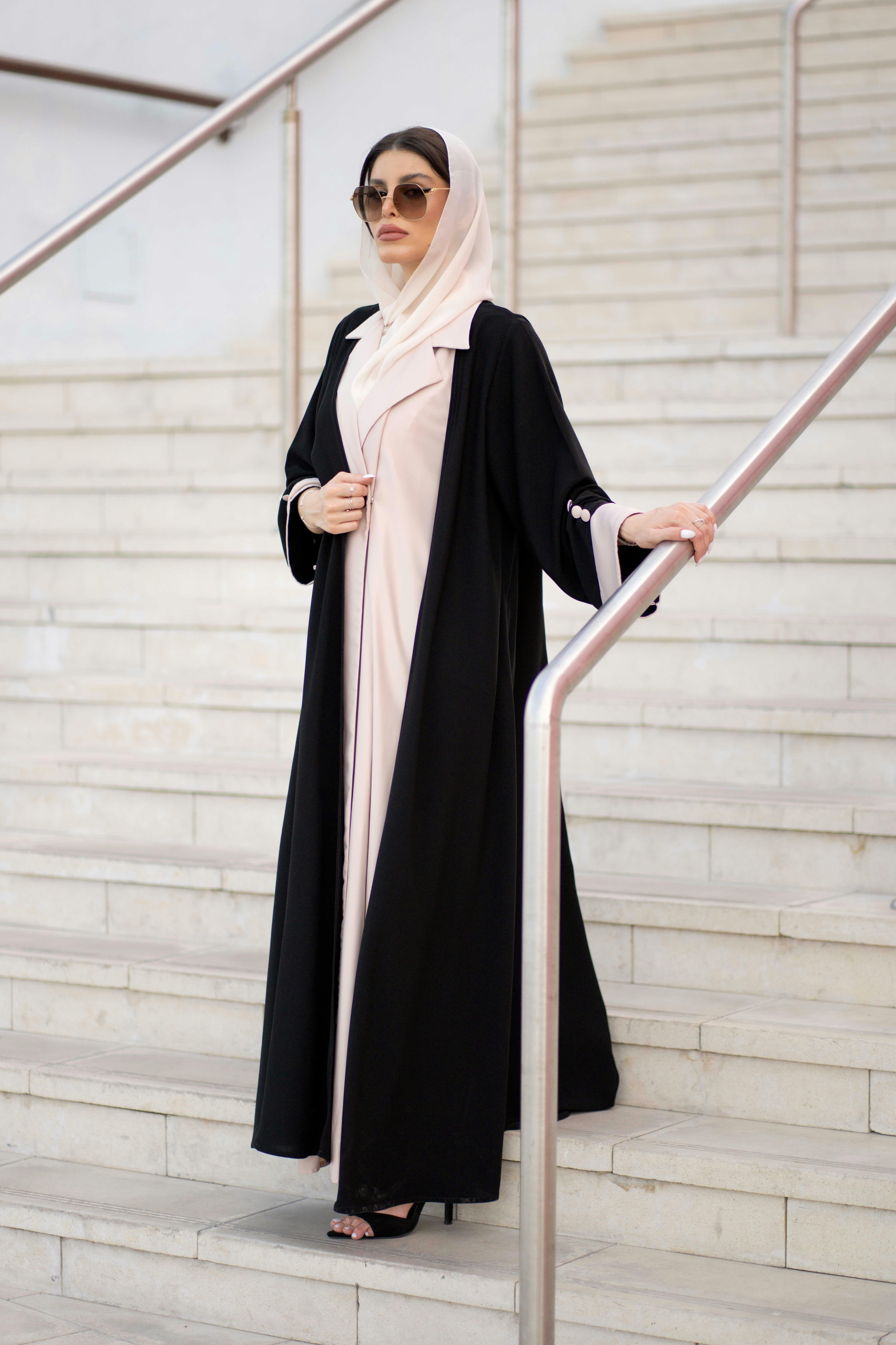 Nisa Luxe Crinkle Crepe Abaya Main