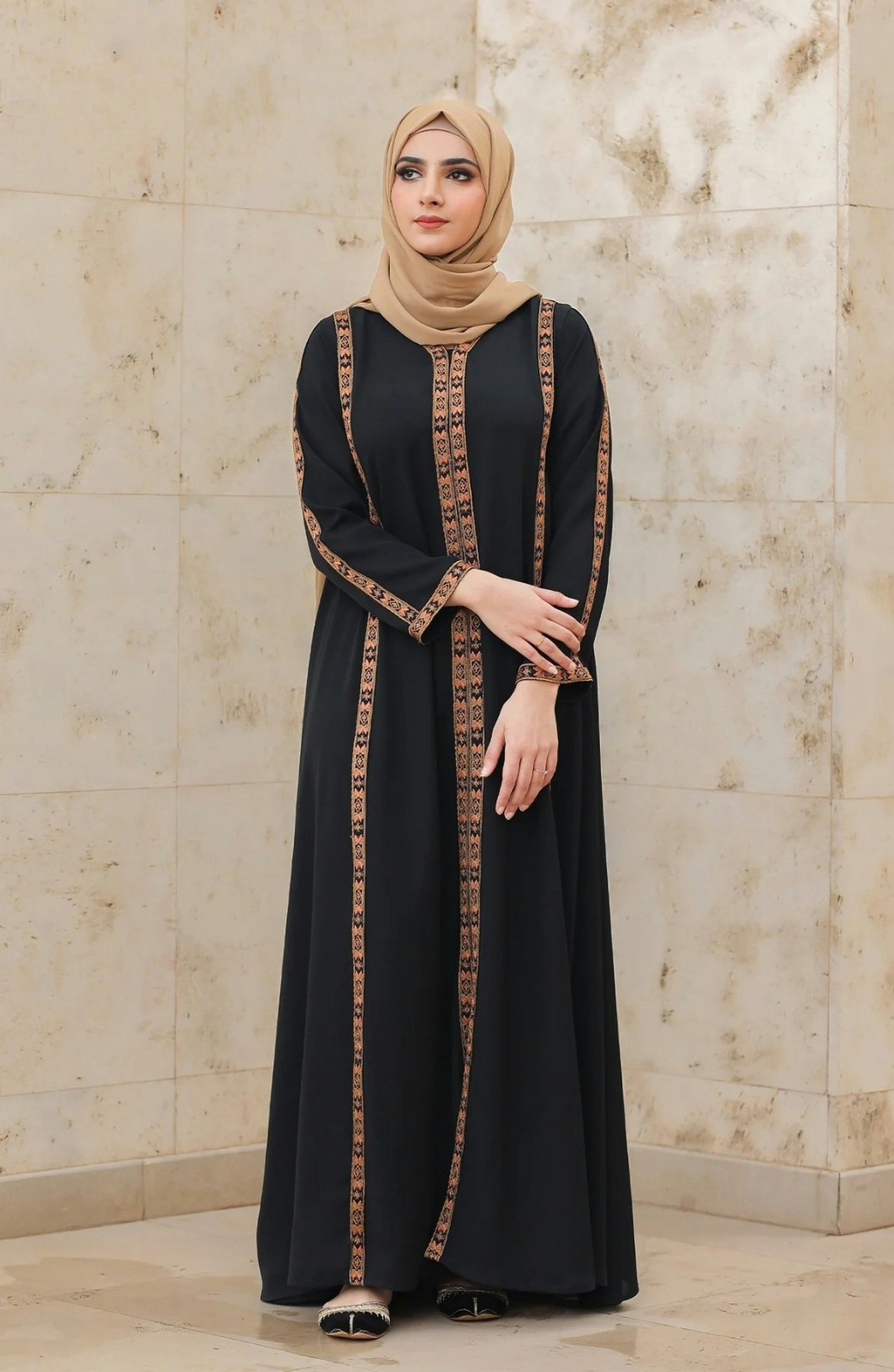 Classic Black Georgette Abaya